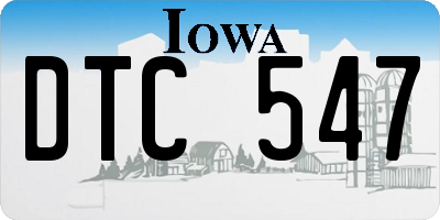 IA license plate DTC547