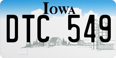 IA license plate DTC549