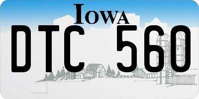 IA license plate DTC560