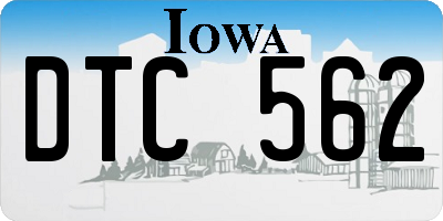 IA license plate DTC562