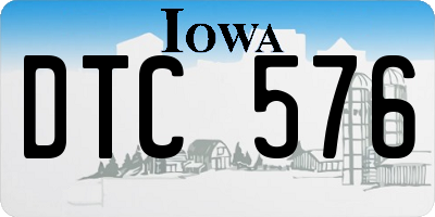 IA license plate DTC576