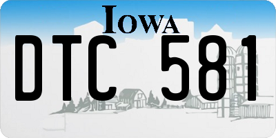 IA license plate DTC581