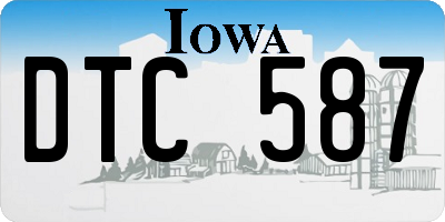 IA license plate DTC587