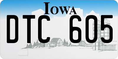IA license plate DTC605