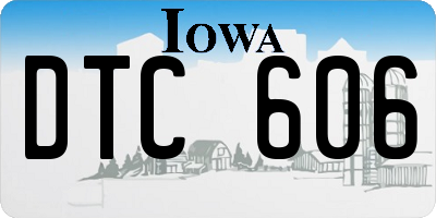 IA license plate DTC606