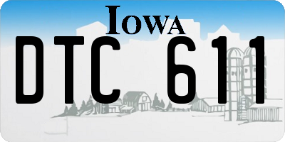 IA license plate DTC611