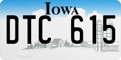 IA license plate DTC615