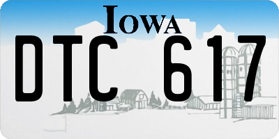 IA license plate DTC617