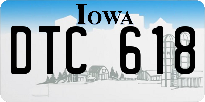 IA license plate DTC618