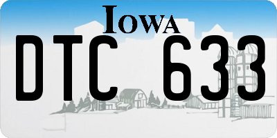 IA license plate DTC633