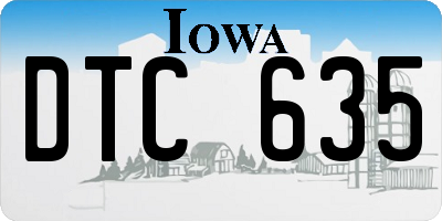IA license plate DTC635