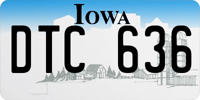 IA license plate DTC636