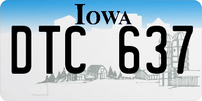IA license plate DTC637