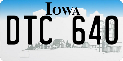 IA license plate DTC640