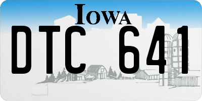 IA license plate DTC641