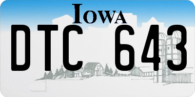 IA license plate DTC643