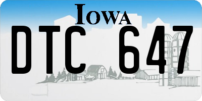 IA license plate DTC647