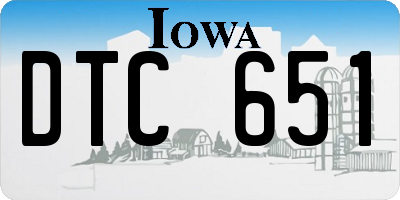 IA license plate DTC651