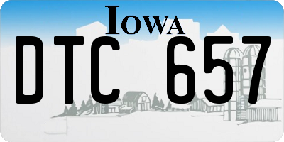 IA license plate DTC657