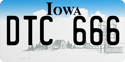 IA license plate DTC666