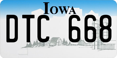 IA license plate DTC668