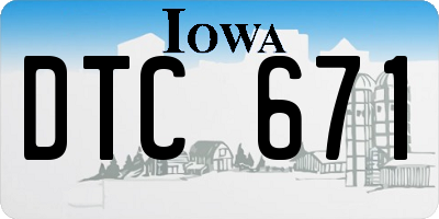 IA license plate DTC671
