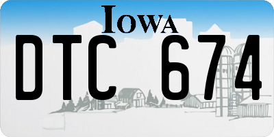 IA license plate DTC674