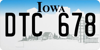 IA license plate DTC678