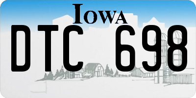 IA license plate DTC698