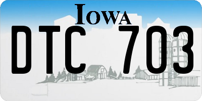 IA license plate DTC703
