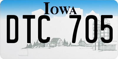 IA license plate DTC705
