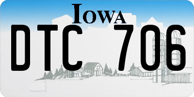IA license plate DTC706