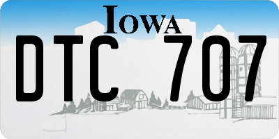 IA license plate DTC707