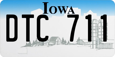 IA license plate DTC711