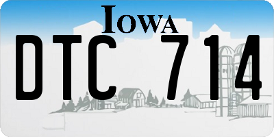 IA license plate DTC714