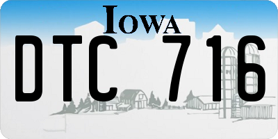 IA license plate DTC716