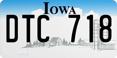 IA license plate DTC718