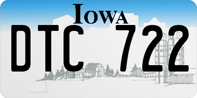 IA license plate DTC722