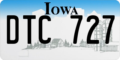 IA license plate DTC727