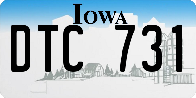 IA license plate DTC731