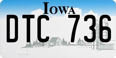 IA license plate DTC736