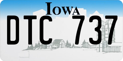 IA license plate DTC737