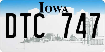 IA license plate DTC747