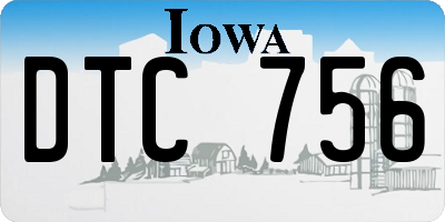 IA license plate DTC756