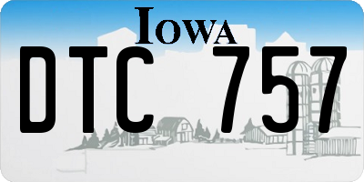 IA license plate DTC757