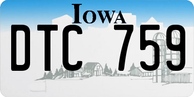IA license plate DTC759