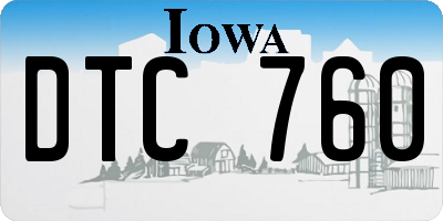IA license plate DTC760