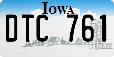 IA license plate DTC761