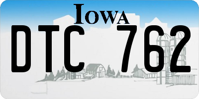 IA license plate DTC762
