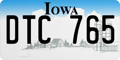 IA license plate DTC765